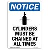 Signmission OSHA Notice, 5" Height, Cylinders Must Be Chained Sign With Symbol, 5" X 3.5", Portrait OS-NS-D-35-V-10890